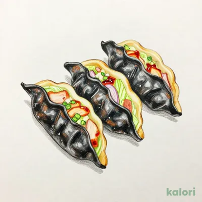 Garlic Bamboo Charcoal Gyoza (3 Pieces)