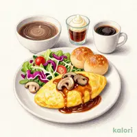 きのこのオムレツ・ペリグーソース  スペシャルフェアコース