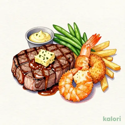 225gアンガスサーロインステーキ＆天然海老フライと紅ずわい蟹のクリームコロッケ