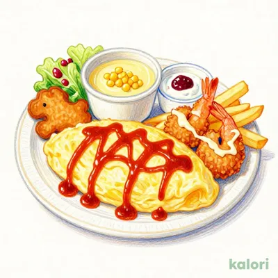 おこさまオムライス＆エビフライプレート