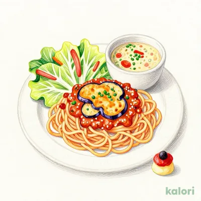 ナスと挽き肉のボロネーゼのスパゲッティスペシャルランチ