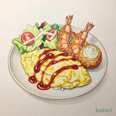 ロイヤルオムライス with 天然海老フライ＆紅ずわい蟹のクリームコロッケ