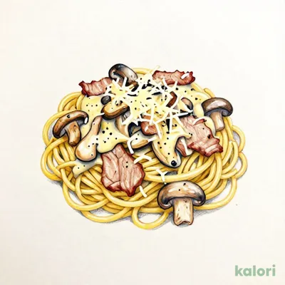 国産豚ときのこのポルチーニクリームソースのスパゲッティ