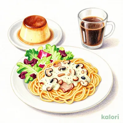 Japanese Pork and Mushroom Porcini Cream Spaghetti Special Lunch