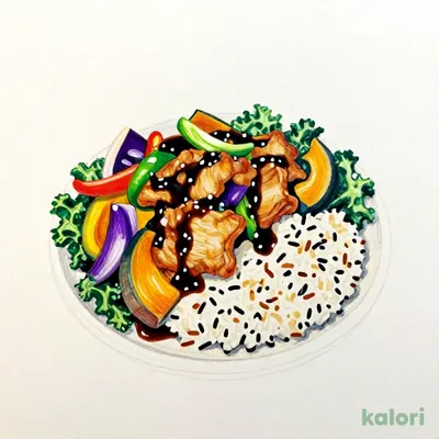 国産豚と彩り野菜の黒酢ソース＆雑穀ごはん