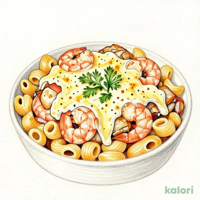 Shrimp and Chicken Macaroni Gratin