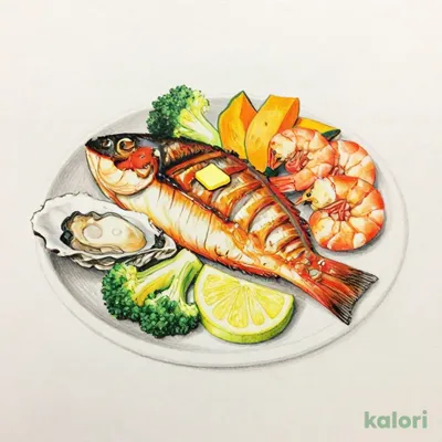 Grilled Sea Bream, Shrimp, and Oyster with Warm Vegetables