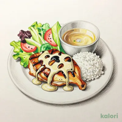 （火・水）チキンのポルチーニクリームランチ ～ドミグラスソース～