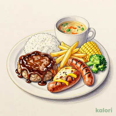 トリプルグリルランチ～ドミグラスソース～（スープ・ライス付）