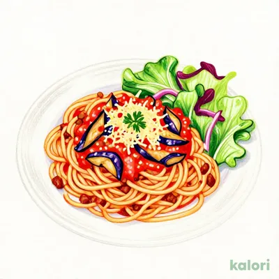 ナスと挽き肉のボロネーゼのスパゲッティ ランチ（サラダ付）