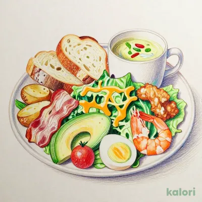 Chef's Salad Lunch with Soup and Bread