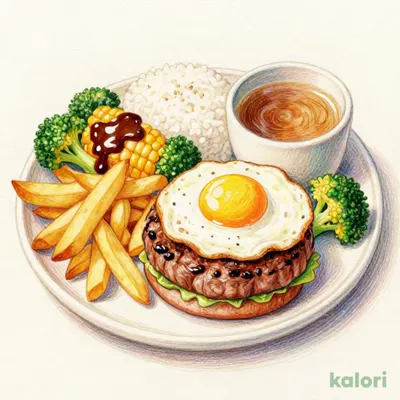 Kuro x Kuro Hamburger Steak Lunch (with Soup and Rice)