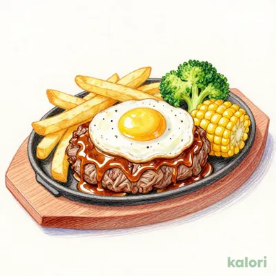 Kuro x Kuro Hamburger Steak with Brown Butter Sauce and Fried Egg