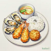 シーフードミックスフライ膳(ごはん・味噌汁・漬物付)