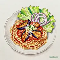 ナスと挽き肉のボロネーゼのスパゲッティランチ（サラダ付）