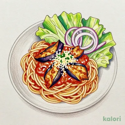 ナスと挽き肉のボロネーゼのスパゲッティランチ（サラダ付）