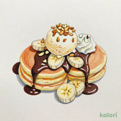 ホットファッジソースのパンケーキ
