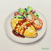 ロイヤルホストオムライス～ドミグラスソース～と手仕込み海老フライ&紅ずわい蟹のクリームコロッケ