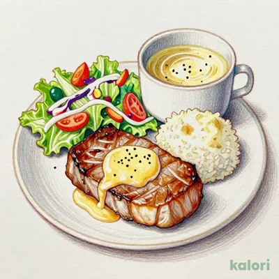 国産豚ポークロースステーキランチ～ジンジャーバターソース～（スープ・ライス付）