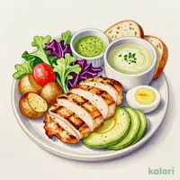国産鶏むね肉のグリルチキンサラダランチ（パン、スープ付）