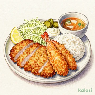 Aomori Pork Loin Cutlet and Fried Shrimp Set Meal
