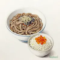胡麻そばお好みランチ・すりごま（しらすといくらミニ丼