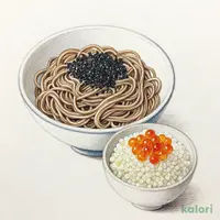 胡麻そばお好みランチ・黒ごま（しらすといくらミニ丼