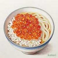 たっぷりいくら丼と麺