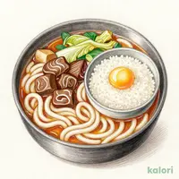 牛もつうどん鍋　お得な雑炊セット付（醤油味）