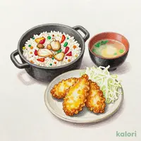 菜彩鶏釜めしかきフライセット