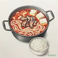 黒豚チゲうどん鍋（ごはん付）