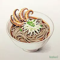 Squid Tentacle Soba with Grated Radish (Hot or Cold)