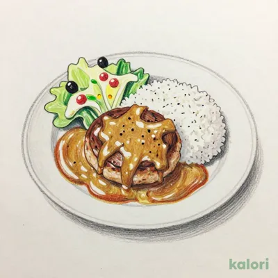 Kids' Hamburg Steak and Curry Plate