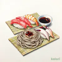 ざるそば(2段)お好みランチ(寿司3貫)