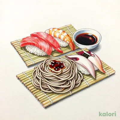 ざるそば（２段）お好みランチ（寿司３貫）