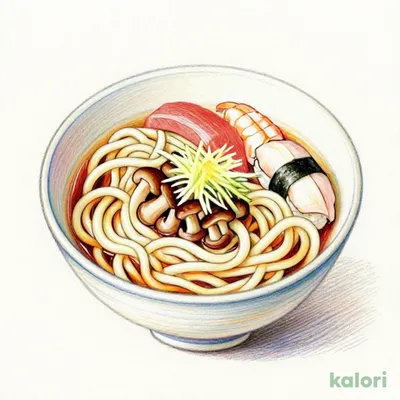 Nameko Mushroom and Grated Daikon Udon with Sushi Set Meal
