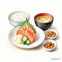 ねばとろサーモン定食