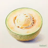 Fresh Melon with Ice Cream (1/2 Melon)