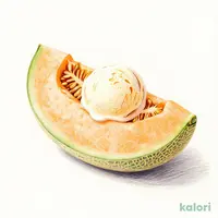 Fresh Melon with Ice Cream (1/4 Melon)