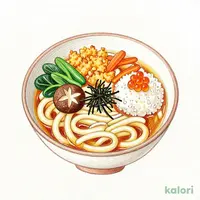五目うどんお好みランチ（しらすといくらミニ丼）