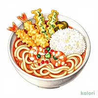 Sichuan-Style Miso Stewed Udon with Tempura Set