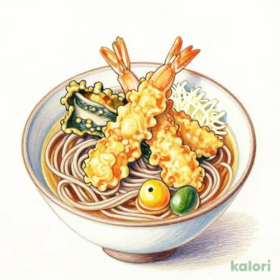 大海老と真あなごの梅おろしそば　温・冷
