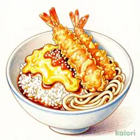 大海老天のふわたま丼と麺
