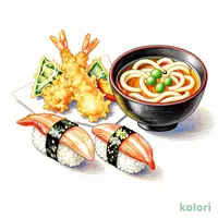 寿司天ぷらうどん和膳【5貫】