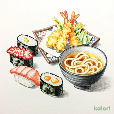 寿司天ぷらうどん和膳【7貫】