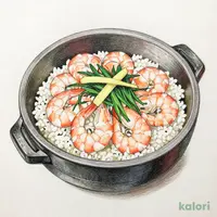 Sakura Shrimp Kamameshi (Rice Cooked in Iron Pot)
