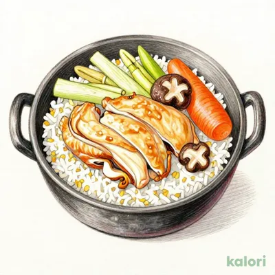 菜彩鶏釜めし