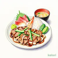 Hida Beef Miso Sukiyaki and Sashimi Set Meal