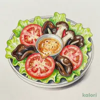飛騨トマトと生きくらげのサラダ