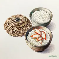胡麻そばと石挽そばの食べ比べと本ずわい蟹ミニ丼